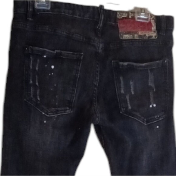 Dsquared2 Kenny Patchwork Made in Italy Black Skinny Jeans - Picture 7 of 13